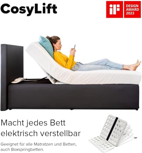 COSYWORLD COSYLIFT Lattenrost Add-On, Boxspringbett Add-On - elektrisch Verstellbarer Lift für Lattenroste & Matratzen, für alle Betten & Boxspringbetten - mit Motor & Handschalter