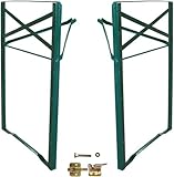 Vigormat Set Gambe Pieghevoli per Tavolo in Metallo 73x53 cm, Struttura in Ferro con Kit Fissaggio Incluso - Gambe per Tavolo Birreria da Esterno per Giardino, Terrazza, Sagra (2 Gambe + Kit- Verde)