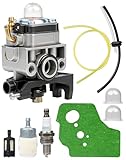 Carburateur pour Honda GX25 GX35 GX22 Compatible UMK425E UMK435E UMS425E Debroussailleuse FG110 HHT25 Remplace 16100 Z0Z 034 Kit avec Joint, Filtre, Tuyau de Carburant, Filtre à Air, Bougie et Poire