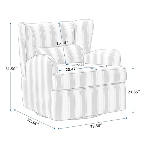 VANOMi Swivel Accent Chair,Modern 31.50" Upholstered Armchair, Comfy Boucle Accent Chair for Living Room,Bedroom, Corner, Reading Nook (Navy Linen) - Image 2