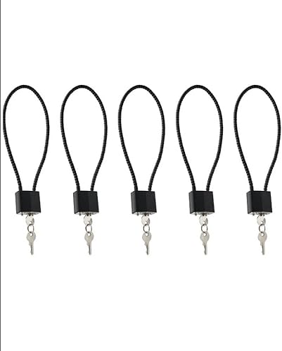 Lockforall Cable Gun Locks with Keys - Keyed Alike Cable for Pistols, Handguns, Rifles, and Shotguns, Home and Storage for Firearm Locking and Safety, DOJ Approved (15"5pack)