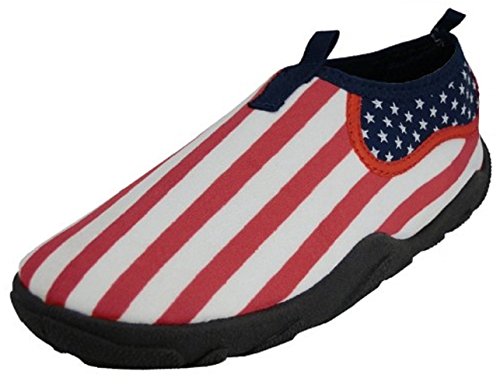 G4U-EA E1172M Men's Water Shoes Aqua Socks American Flag USA Slip on Pool Beach Surf Yoga Dance Exercise (10 D(M) US, US Flag Print)