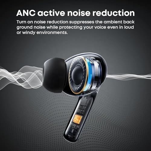Image of iFAST True Wireless Stereo in-Ear ANC Earbuds | Bluetooth 5.4 TWS | Low Latency Gaming | Type-C Fast Charging | Up to 3 Hours Playback per Charge, 24 Hours Total Playtime with Charging Case | Black