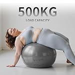 FITMIND Extra Thick Exercise Ball with Embossed Pattern,Yoga Ball 22in/26in/30in for Workout Pregnancy Stability,Anti-Burst and Slip Resistant Swiss Ball with Pump for Yoga, Pilates,Physical Therapy - Image 5