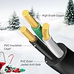 Eversimpleinc Black 1 to 4 Splitter Extension Cord (Combined 31 FT, End to End 13 FT), 3 Prong Plug with 4 Extended Outlets, with Weatherproof Covers for Indoor and Outdoor - Image 5