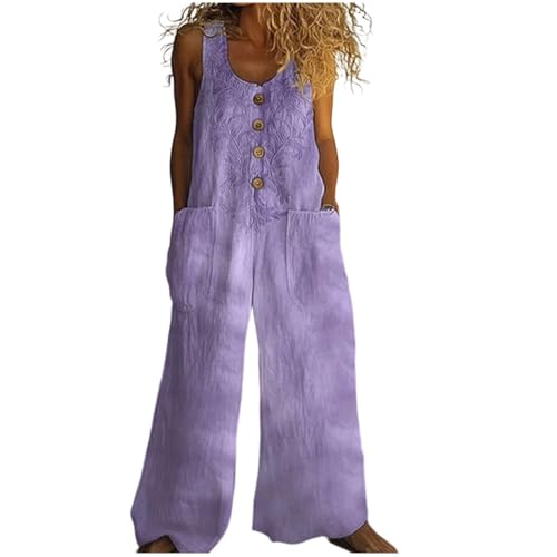 Salopette femme été jambe large ample anti chaleur vêtement artistique léger