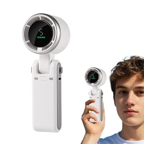 shuhauk Ventilador de mano, ventiladores portátiles recargables por USB, herramienta de refrigeración de viento de 5 engranajes, ventilador de refrigeración de mano plegable para el hogar, dormitorio