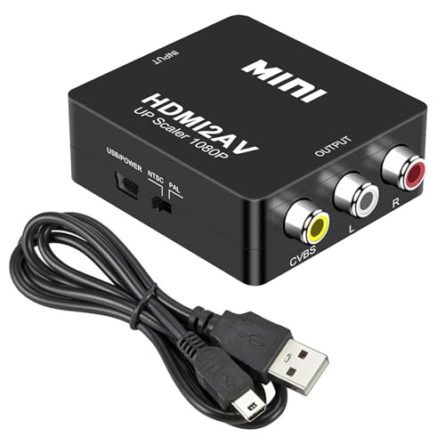 Tinotenda! HDMI to AV RCA �ϊ��A�_�v�^�[ �ϊ� �R���o�[�^�[ 3�F �P�[�u�� 1080P�Ή� �����o�� USB���d�P�[�u���t �Â�TV