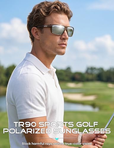 Image of ATTCL Polarized Sunglasses Men for Fishing: UV Protection Lightweight TR90 Sports Wrap Sun Glasses Driving Golf Running