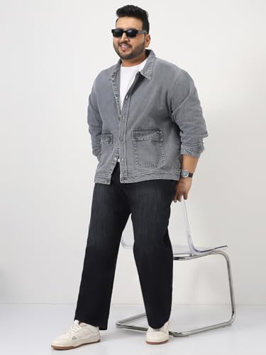 Image of Urbano Plus Men's Relaxed Fit Full Sleeve Utility Denim Jacket