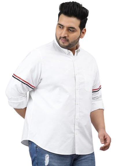 Image of Plus line Men Plus Size Stylish Solid Casual Shirts