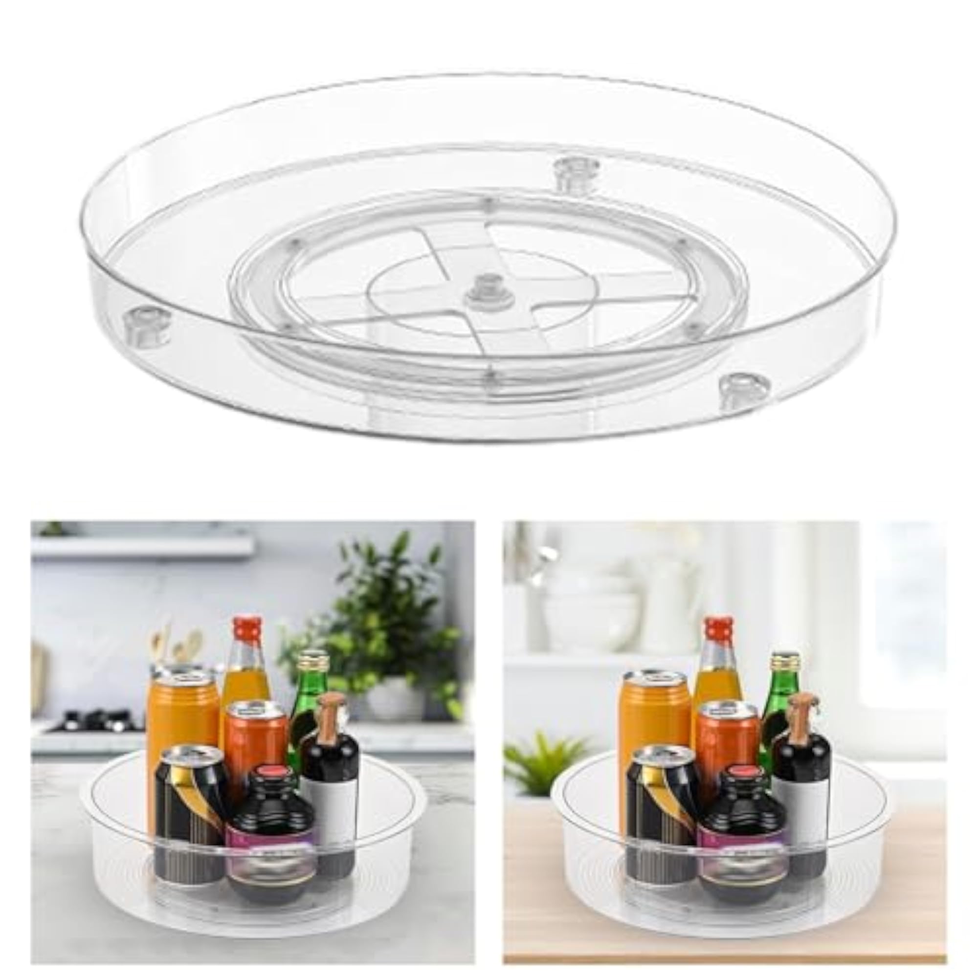 Rotating Turntable Organizer, Lightweight Storage Bin