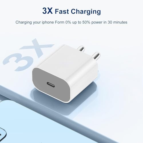Image of Mudo 20W Type-C Adapter [MFi Certified - 6 Month Warranty] Compatible with iPhone 16 /16 Pro & Pro Max,iPhone 15 /15 Pro & Pro Max,14 /13 /12 /11 (PD3.0 Fast Charging Adaptor), White