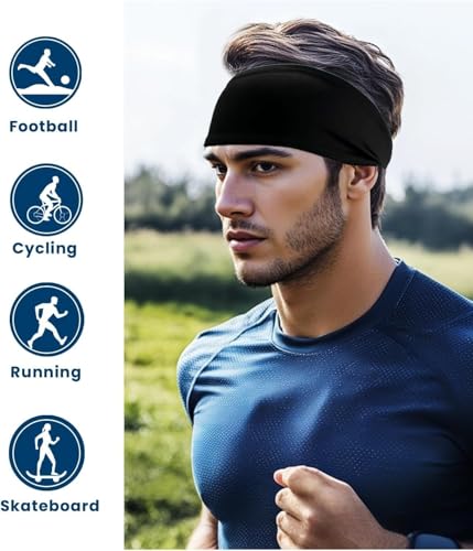 Image of Sweat Headbands for Men,6 Pack Workout Sports Hairband for Gym, Ideal for Fitness,Running,Cycling,Hike
