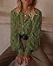 PRETTYGARDEN Women's Dressy Casual Lace Blouse Long Sleeve Button Up Shirts Tops Spring Fall Fashion Clothes (Army Green,Large)