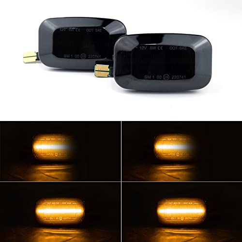 VOCR 1 Pair Amber Smoked Cover Dynamic LED Side Marker Turn Signal Light Flowing Blinker for Toyota VIGO Hilux Corolla RAV 4 Camry Hilux 2002-2009