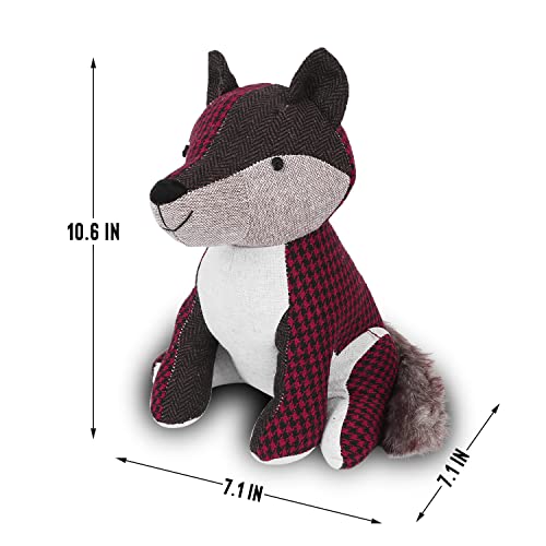Sanferge Cute Decorative Door Stopper For Home And Office Floor Door Stops, Fabric Animal Weighted Heavy Wall Protectors, Red Fox #TOP3