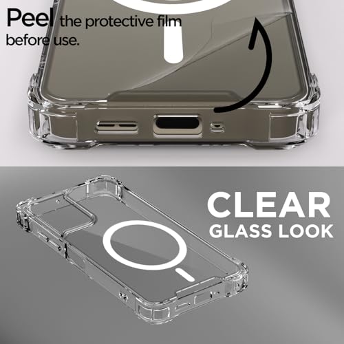 Image of Amazon Basics Back Cover for Motorola Moto G06 Power Mag-Safe Shockproof PC + TPU Protective Case Magnetic Support Bumper Case (Transparent Mag-Safe)