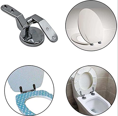 Ltiyitl Toilet Seat Hinges Zinc Alloy Replacement Parts-Adjustable Toilet Seat Bolts And Nuts Left And Right Hinges-Strong And Durable (Not Easy To Fall Off) #TOP4