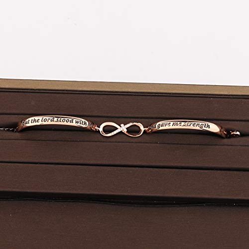 Image of CENWA Christian Jewelry Bible Verse Bracelet But The Lord Stood with Me and Gave Me Strength Zircon Bracelet 2 Timothy 4:17