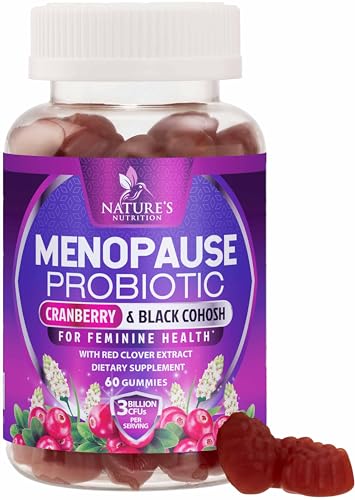 Menopause Probiotic Gummies for Women - Advanced Menopause Relief for Women with Black Cohosh - Complete Womens Probiotics Gummy Supplements for Mild Hot Flashes & Night Sweats Support - 60 Gummies