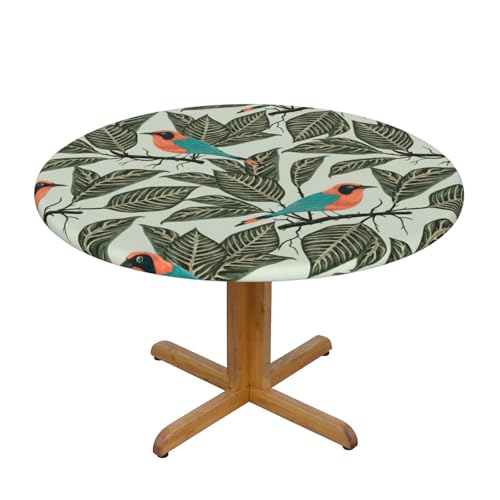 Nappe ronde tropicale imperméable anti-rayure pour masquer les défauts d'une table usée - 2