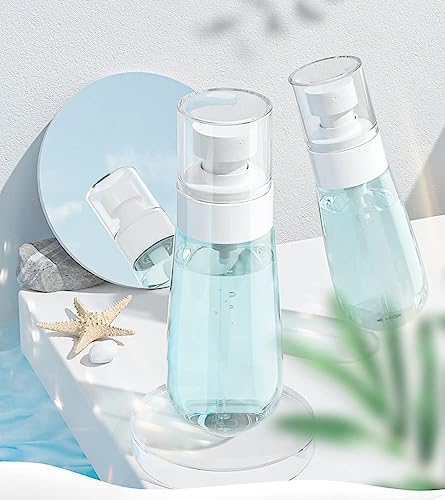 Image of Zollyss Plastic Spray Bottles, 100ML, Set of 2, Transparent Refillable Fine Mist for Toiletries, Perfume, Toner, Travel Cosmetics