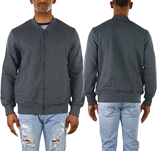 Image of ToBeInStyle Men's Year Round Timelessly Classic Terry Bomber Jacket