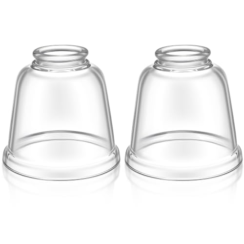Image of Teenyyou 2 Pcs Clear Glass Globes for Ceiling Fan Lights Covers Glass Lamp Shade Replacement for E26 Chandelier Table Wall Sconce, 2-1 /8 inch Fitter, 4-5 /8 inch Diameter x 4-1 /2 inch Height