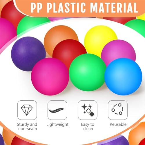 JEONDFG 60 Stück Tischtennisbälle, 40 mm bunte Tischtennisbälle, lustige Ping-Pong-Bälle, langlebig, bunt, Tischtennisball für Erwachsene und Kinder