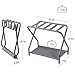 AMHANCIBLE Luggage Rack, Set of 2, Foldable Suitcase Stands for Guest Room, Metal Luggage Holder with Storage Shelf for Bedroom, Hotel, Easy Assemble, HLR02GY