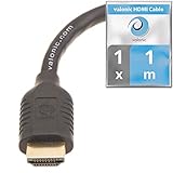 valonic cable HDMI 4k, 1m - corto, ARC, UHD, Full HD, Ethernet, negro, compatible con TV, PS5, Nintendo Wii, Xbox - 1 metro, macho macho