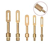 NIDAYE 5 Pack Solid Brass Slotted Tip Gun Jag Patch Holder for Rifle/Handgun/Pistol
