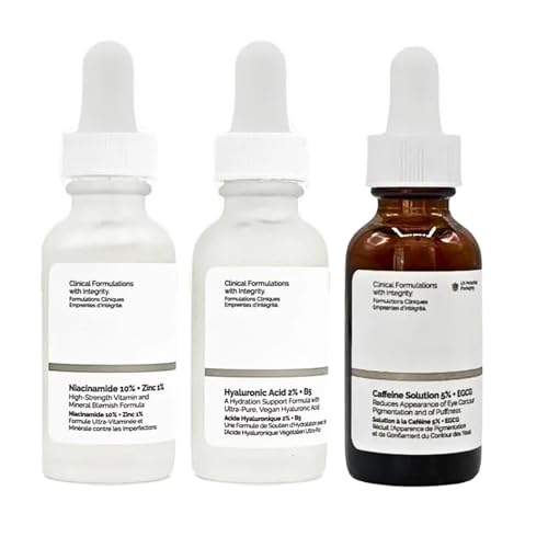 Face Moisturizer Set,The Most Loved Set New Includes - Niacinamide 10% - Hyaluronic Acid 2% - Caffeine Solution 5% to Control Excess Oil, Tackles Blemishes, Minimises Pore,Travel-Size Skin Care Set