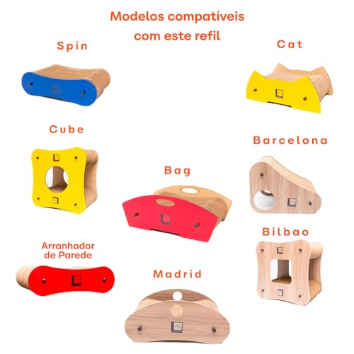 Gatomoderno Refil de Arranhador para Gatos de Papelão Kraft com Porcas e Parafusos, Modelo Spin