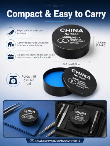 VOBOR Kit Graisse Horloger, 2Pcs Pâte Lubrifiante Étanche Silicone pour Joint de Montre, Fond de Boîtier et Entretien de Réparation – vue 4