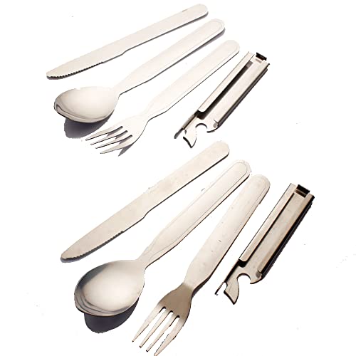 Enwinner 2 Set Picnic Flatware Set, Cutlery Set Extra Strong Ultra Silverware Set, 3 Pieces Knife Fork Spoon Set for Home Use/Travel/Picnic/Camping Utensils Set 2 ggryr nr4ne4 (2 set)