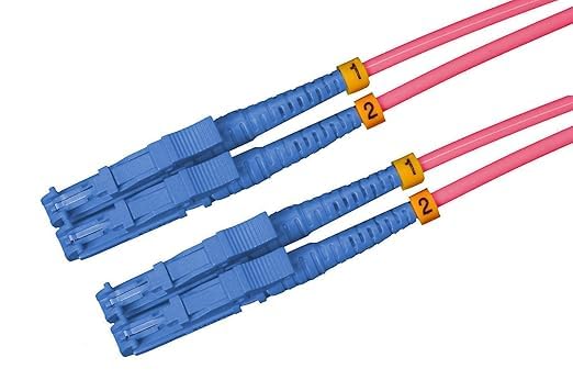 Câble patch fibre optique 6m OM4 haut débit E2000/UPC Duplex pour liaison réseau stable