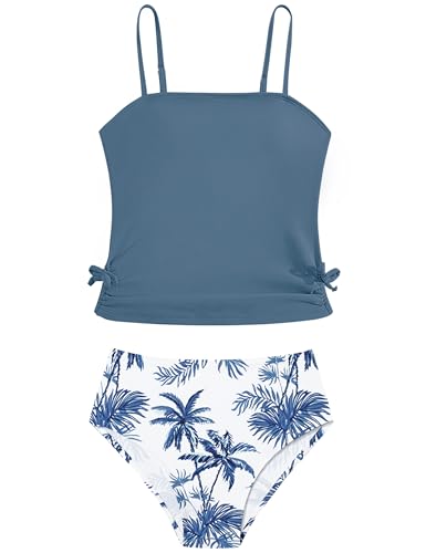 Image of Girls Tankini Swimsuits Two Piece Bathing Suit Drawstring Swimwear Set for Girls 7-18 Years