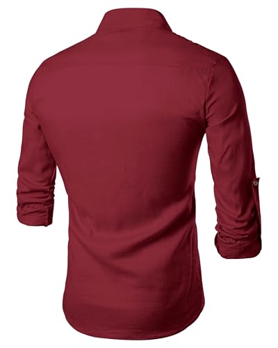 Image of Zombom Men's Cotton Blend Solid Casual Regular Fit Mandarin /Chinese Collor Short Full Sleeve Kurta for Men