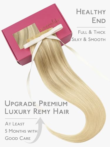 Image of WENNALIFE 3.15 inch Wide Tape in Hair Extensions Human Hair, Tape in Weft