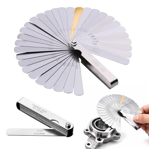 Jauge D’Épaisseur De Précision Jeu De Cale Soupape 32 Lames En De Marquage Métrique/Impérial, Jeu De Cale D'Épaisseur, Pour La Mesurer De L'espace Libre...