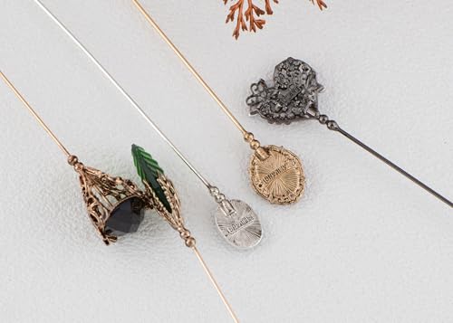 Image of Alilang 5Pcs Vintage Bendable Lapel Pins Classic Pin Brooches Set Accessories for Secure Styling on Hats, Scarves