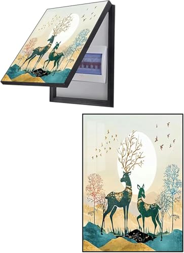 Cubierta de Panel eléctrico, Cubierta Decorativa para Caja de interruptores, Pintura Oculta para Panel eléctrico, Cubierta Protectora Decorativa para Colgar en la Pared (I, 40 x 60 cm/15,7 x