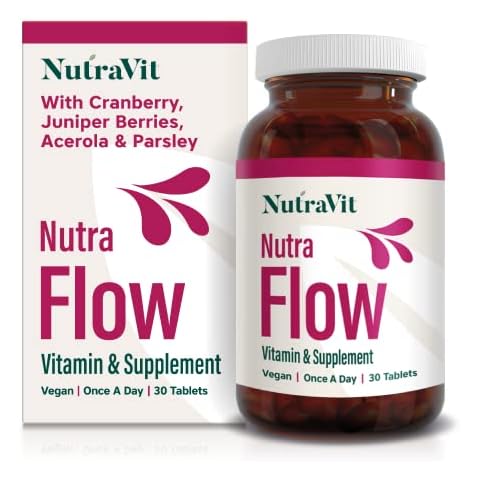 NUTRAFLOW - UTI Vitamin | Urinary Infection Vitamin - 30 Tablets | Ease Discomfort Within The Urinary Tract - Includes Cranberry, Juniper Berries, Acerola & Vitamin C - by NutraVit Cover