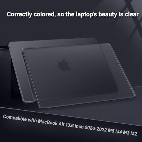 Image of MOSISO Compatible with MacBook Air 15 inch Case M5 M4 M3 M2, Black Clear | Ultra Thin Hard Case,Precision Color & Anti-Fingerprint -Compatible with MacBook Air 15.3 inch A3241 A3114 A2941 2026-2023