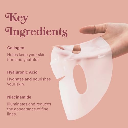 Image of NEW 2026 Korean Collagen Face Mask Skincare (4 Pack) - Hydrogel Sheet Mask with Niacinamide for Glass Skin - Overnight Hydrating Facial Mask for Fine Lines, Pores & Moisture - Korean Skincare