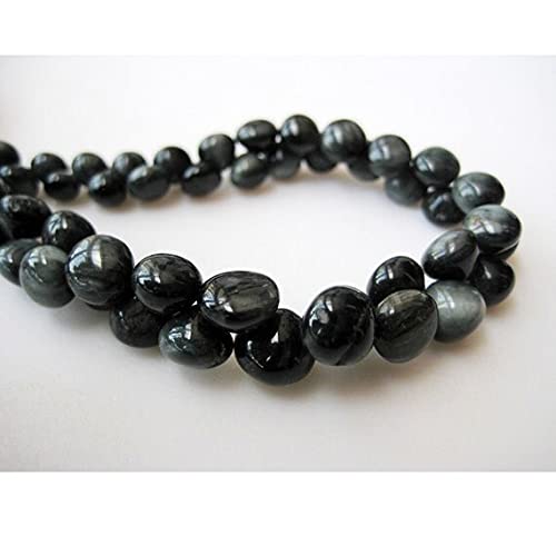 Perles oeil de chat noir briolette oignon LKBEADS 12mm 8mm pour bijoux DIY