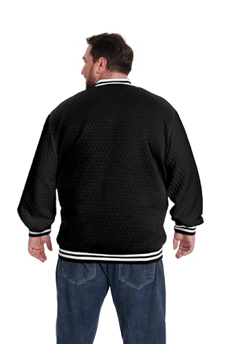 Image of Big and Tall Varsity Jacket Men's Lightweight Letterman Baseball Jacket | Waffle Causal College Bomber Jacket