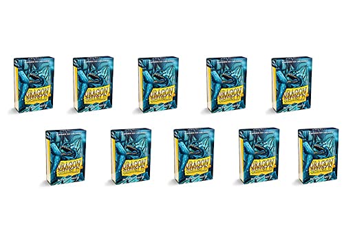 Image of 10 Packs Dragon Shield Matte Mini Japanese Petrol 60 ct Card Sleeves Display Case